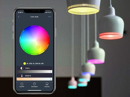 WiFi Multi-Colour Bulbs With Black Mobile