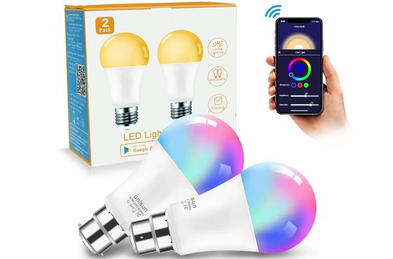 Dimmable Light Bulbs In Blue And Orange
