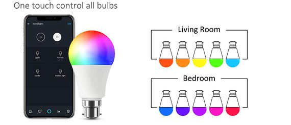 Smart Light Bulb With Black Mobile
