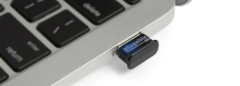 Pluggable Micro USB Bluetooth 4 Dongle In Black And Blue